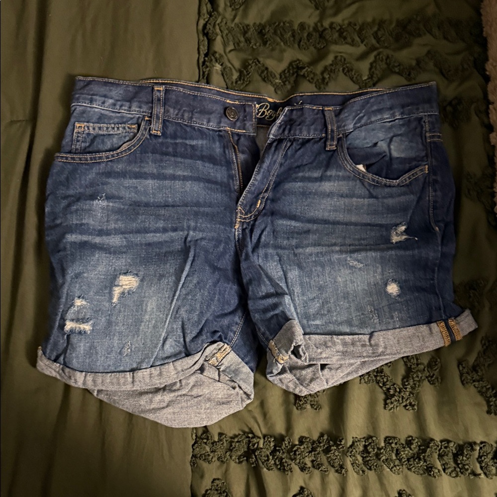 Old Navy Blue Distressed Jean Shorts